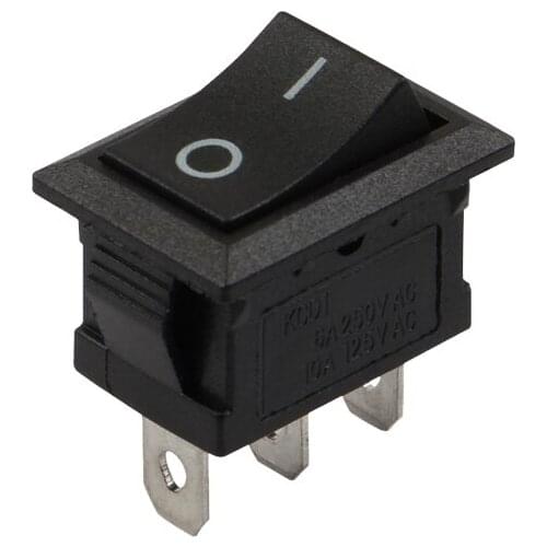 Hot sale 50PCS /LOT 15 * 21 KCD1 15 * 21MM three-legged rocker switch two tranches of the black power switch 3 feet 2 files