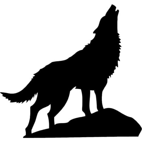 Hot Sale Howling Wolf Silhouette Car Sticker Pvc Fashion Animal Art Decal Bumper Windshield Waterproof Decoration14cm*15cm