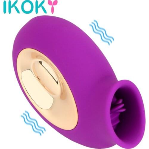 IKOKY Tongue Vibrator G spot Clitoral Stimulator Oral Pussy Licking Female Masturbator Clit Nipple Sucker Sex Toys for Women