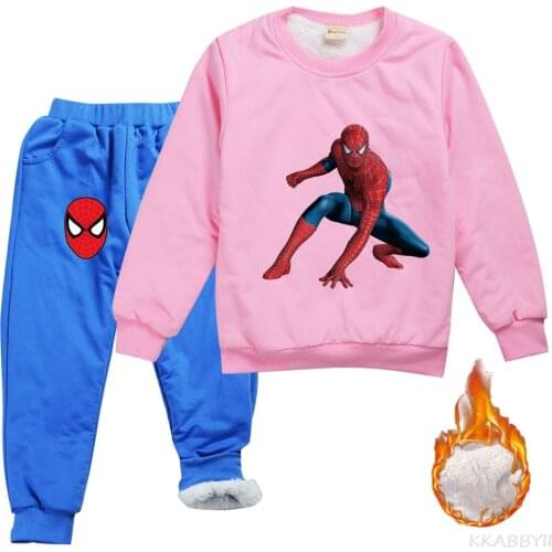 Disney Trade Cartoon Fall Winter Sports Childrens Clothing Boys and Girls Tops and Pants Costume Spiderman