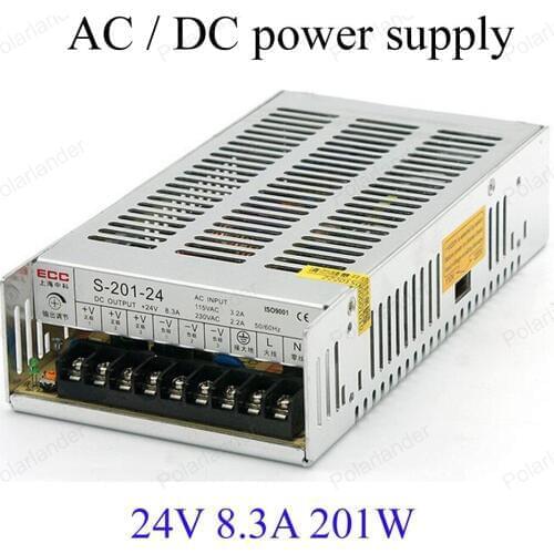 Best price 24V 8.3A 201W Switch Power Supply Driver for LED Strip Light AC 115-230V INPUT