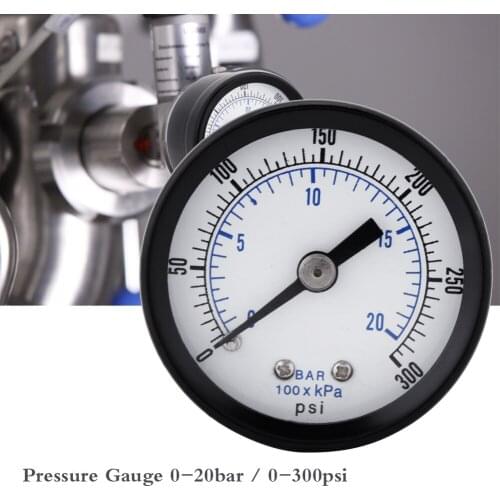 1PC TS-40 Mini Pressure Gauge For Fuel Air Oil Liquid Water 0-20bar / 0-300psi 1/8" BSPT Thread