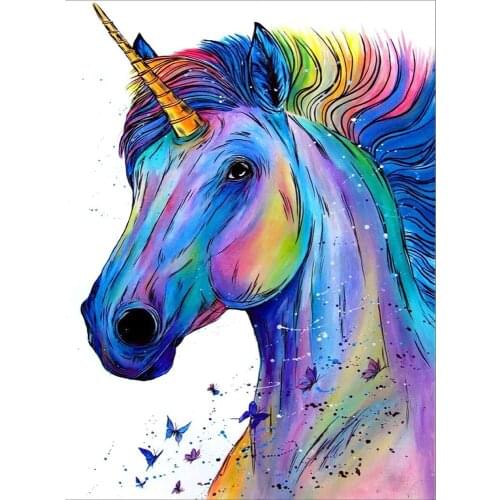 Animal Unicorn DIY 11CT Embroidery Cross Stitch Kits Needlework Craft Set Cotton Thread Printed Canvas Home Wholesale