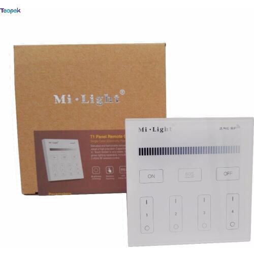 Mi.light T1 Wall Mount 4-Zone Brightness Dimming Smart Panel Remote Controller led dimmer AC220V for led strip light lamp bulb