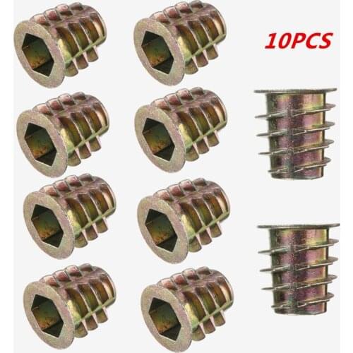New Arrival 10pcs Zinc Alloy Hex Screw Set Insert Nut Wood Furniture Hex Socket Drive Head Screws Threaded For Wood Furniture