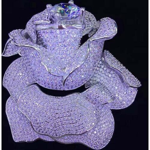 One pcs red blue white flower brooch zircon knoted plated DIY pendant DIY Jewelry wholesale lock hook FPPJ FPPJ