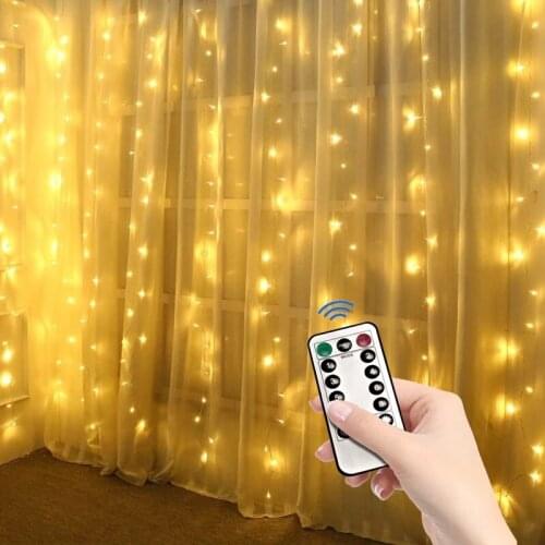 3X1 3X2 3X3M Christmas Garlands LED Wedding Fairy USB String light Christmas fairy Light garden party Curtain Decor