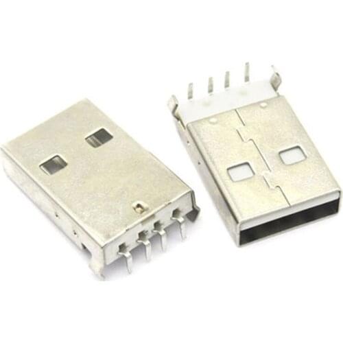 USB plug white a male a male 90 degree pin welding plate direct plug type (10pcs)