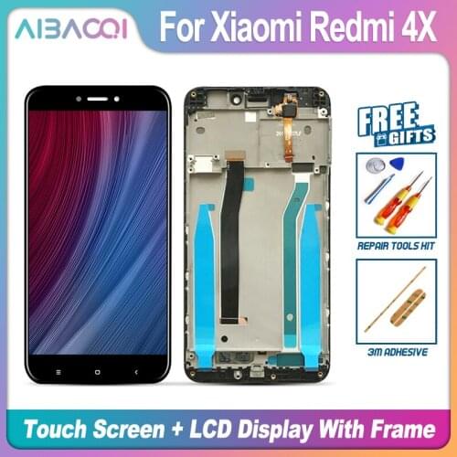 New Original Touch Screen LCD Display+Frame+Power Cable Assembly Replacement For Xiaomi Redmi 4X
