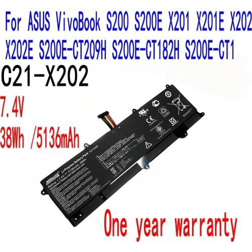 100% Brand new high quality C21-X202 Battery For Asus VivoBook X201 X201E X202 X202E S200 S200E S200E-CT209H S200E-CT182H Laptop