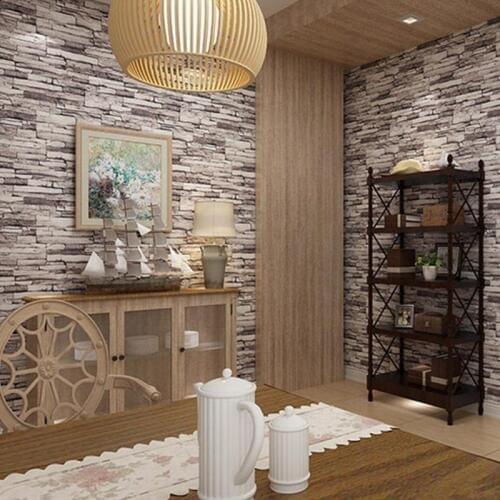 Modern Vintage Vinyl Waterproof Embossed Wallpaper For Walls 3D Brick Stone Pattern Papel De Parede For Home Decor