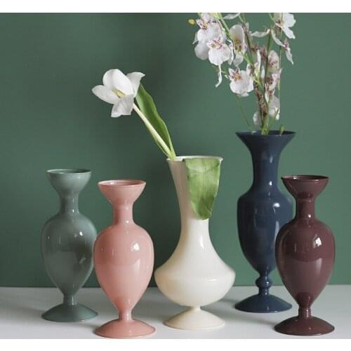 Home Decor Glass Vase Nordic Home Decoration Modern Room Decoration Terrarium Flower Pot Desktop Creative Hydroponic Color Vase