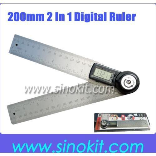 400mm 2 in1 Digital Angle Finder Meter Protractor Goniometer Ruler 360' Measurer AR200