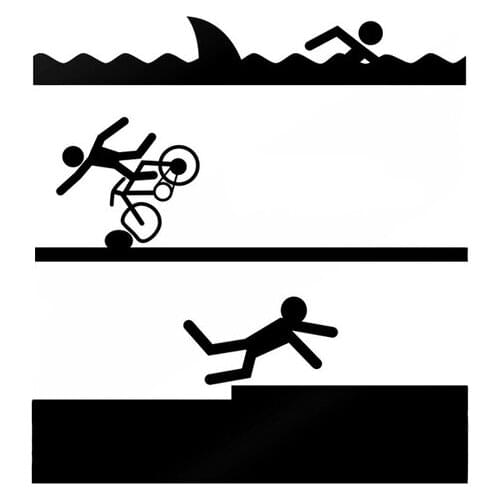 13.4*14.3CM Coolest Triathlon Swim Bike Run Tried Funny Car Sticker