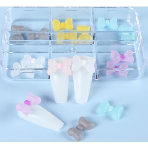 18 Pcs Cartoon Matte Bowknots Kit 3D Kawaii Jelly Resin Bow Ornaments For Design Korea Charms DIY Nail Art Decorations RK140169