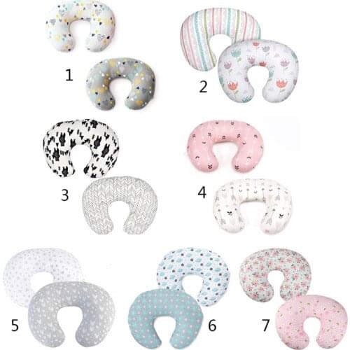 2Pcs Baby Feeding Pillowcase U Shaped Cushion Breastfeeding Nursing Pillow Cover P31B
