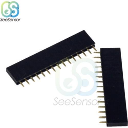 20Pcs 15Pin Single Row Female 2.54mm Pitch PCB Female Pin Header Connector Straight Single Row 1x15Pin