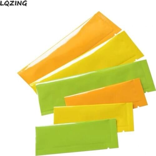 300pc Yellow/Green/Orange Heat Seal Aluminium Foil Bags Travel Coffee Honey Vacuum Sealer Pouches Food Grade Storage Bag Supply