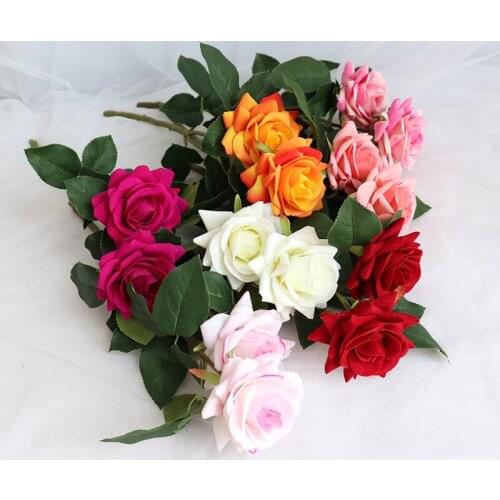 5pcs/lot Rose Artificial Silk Flower Small Bouquet Flores Home Party Spring Decoration Wedding Table Display Fake Flowers Roses
