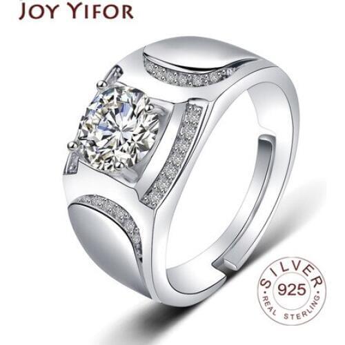 925 Sterling Silver Rings for Women Cute Zircon Round Geometric 925 Silver Wedding Fine Jewelry Minimalist Gift