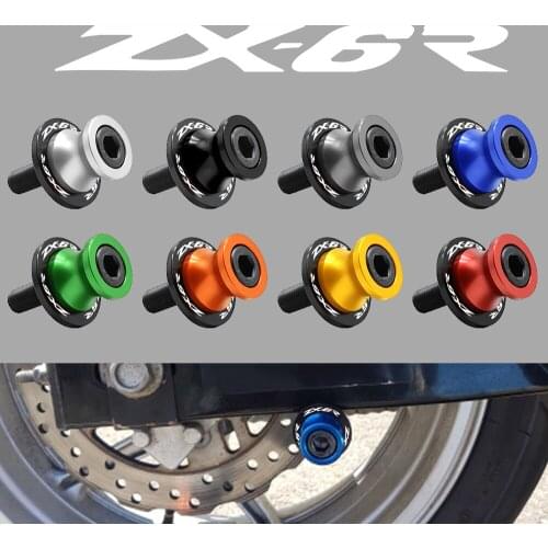 Motorcycle 10mm CNC Aluminum Accessorie swingarm slider stand Spool screw Swing Arm For Kawasaki Ninja ZX6R ZX-6R 2006-2011 2008