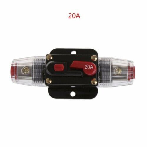 12V Car Automatic Circuit Breaker 20A Switch Safety Fuse Seat Holder for Car Automotive Audio System Protection