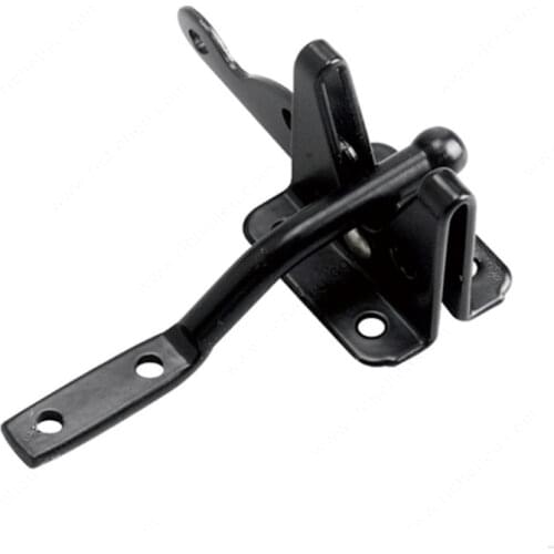 Self Locking Gate Latch Automatic Gravity Lever Fence Gate Lock for Wood Fence Gate Door Latches Steel Black