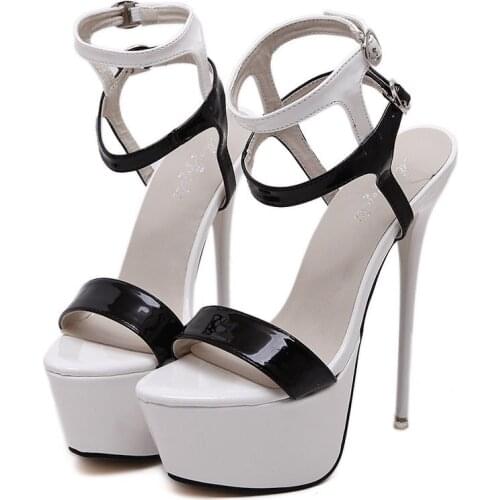 IPPEUM Sandals Women 2021 Luxury Brand Women Shoes Summer Sexy Open Toe Party Dress Platform High Heels Sandals 16CM