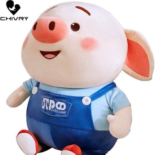 Chivry Kids Lovely Cartoon Pig Soft Plush Toys Boys Girls Pillow Stuffed Animal Dolls Cute Cartoon Pig Toys Children Gift