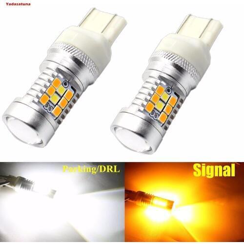 Dual Color White/Amber 7443 28smd Switchback DRL LED Bulbs For Turn Signal Lights (pack of 2 ) Canbus