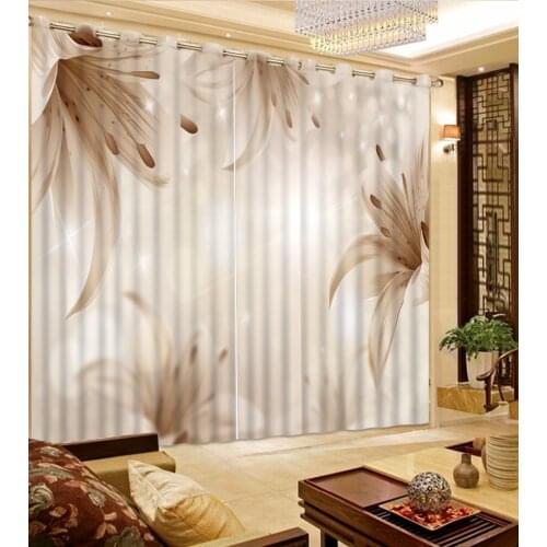 European Living room Bedroom Curtains fashion Blackout Curtain Fabric 3D Sheer Curtains Foo The Window Deapes
