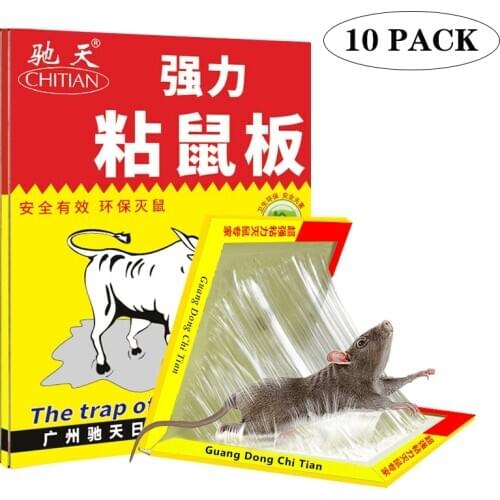 10PC Mouse Board Sticky Mice Glue Trap High Effective Rodent For Rat Snake Bugs Catcher no poison Pest Control Reject Non-toxic
