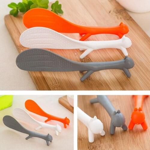 3 colors Cartoon Squirrel Spoon Non Stick Rice Paddle Ladle Lovely Tools Meal Spoon Cooking Accessories Kitchen G8I1