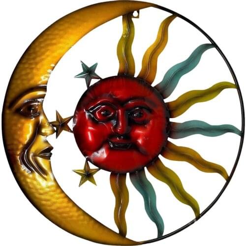 11.5 Inch Metal Sun Moon Star Ornament Home Metal Wall Hanging Art Decoration Home Garden Office Decor