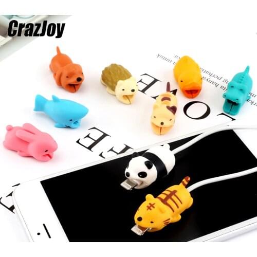1pcs Cute USB Cable Bite Animals Protector For Winder phone Charging Cord Cable Buddies Cartoon Decor Phone Holder Accessory