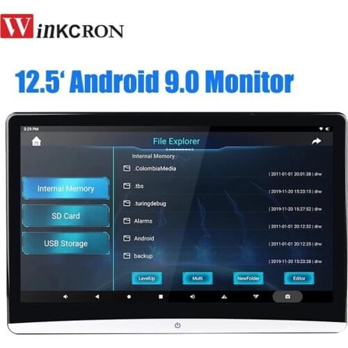 12.5 Inch Android 9.0 Car Headrest Monitor 1920*1080P 4K 1080P WIFI/Bluetooth/USB/SD/HDMI/F RAM 2GB/16GB Set LOGO APP Download