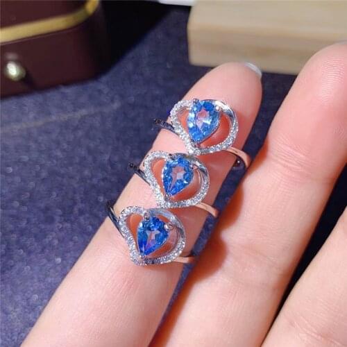 Natural Topaz Silver Ringss 925 Sterling Silver Ring Fine Jewelry Gift For Women Lady Girls