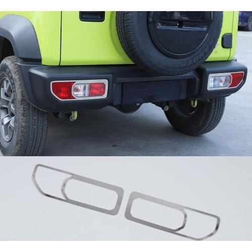 Stainless Steel Car Styling For Suzuki Jimny 2019 Up Rear Fog Light Lamp Decoration Frame Trim Auto Moldings 2pcs