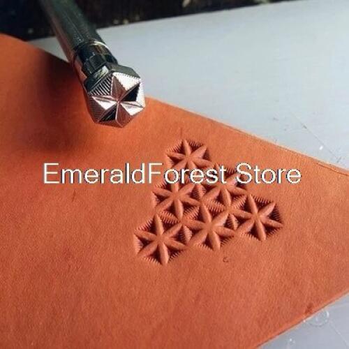 New leather carving tools DIY hand printed, carved, carved Steel Leather decorating tools, snowflake pattern