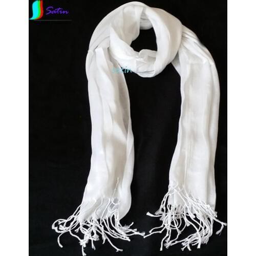 WholeSale Creative Craft Necessary DIY Tie Dye Art 170*60CM for School Children Course Dyeing Base Material White Scarf S0083