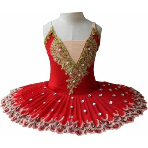 Vestido de Ballet profesional para niña, tutú para niña, disfraz del lago del cisne, Traje de Ballet rojo para niña, Ropa de