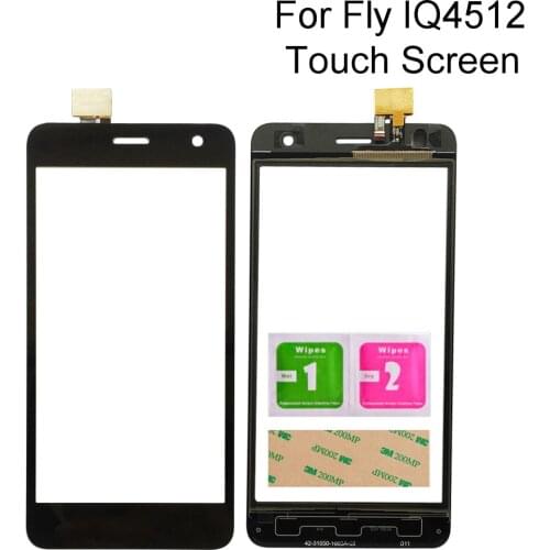 Touch Screen Digitizer For Fly IQ4512 4512 EVO Chic 4 Quad Glass Sensor Replacement Touchpad Mobile Phone Tools 3M Glue