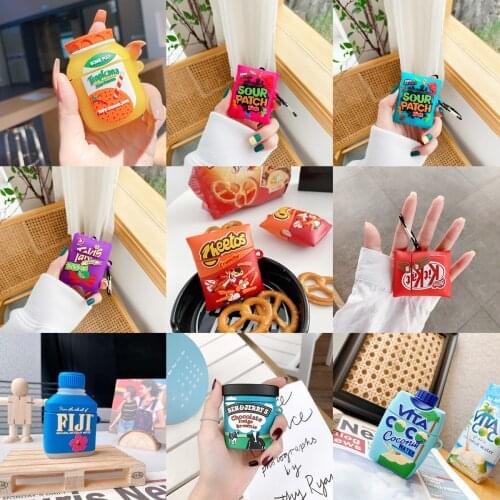 3D Cartoon Drink Potato Chips silicone Case Earphone Case for Airpods 1 2 Pro Wireless Bluetooth Headset Headphone Cover Fundas