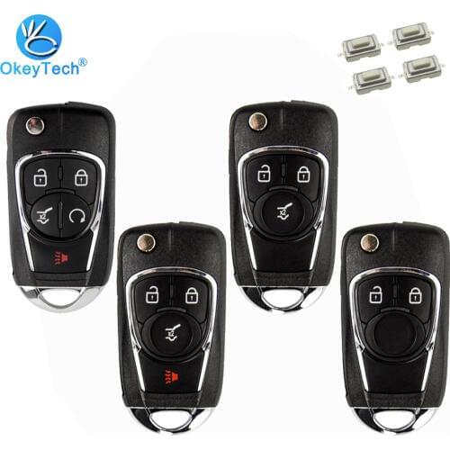 OkeyTech 2/3/4/5 Button Replacement Modified Flip Key Shell For Vauxhall Opel Astra j h g Insignia Corsa Chevrolet Cruze Buick