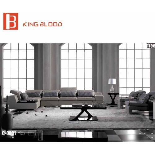 Foshan sofa factory modern corner design lounge furniture sofa set