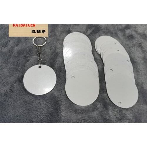 Sublimation aluminum blank round heart key chain hot transfer printing key ring consumables two sides can printed 30pieces/lot