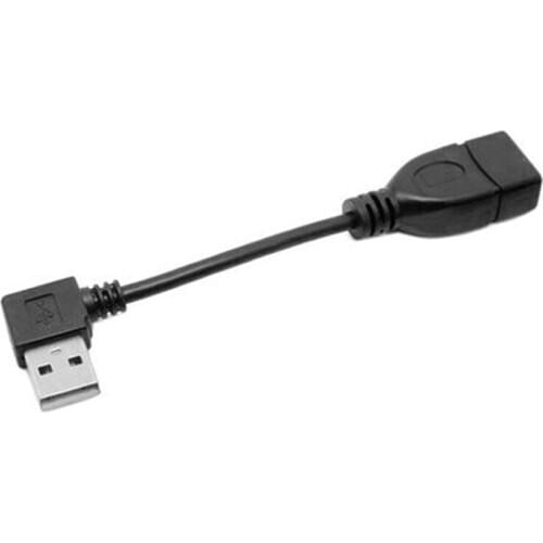 Wholesale elbow 90 degrees black USB A-A male to female data line USB 2.0 extension power cable 0.1m 0.2m 0.4m