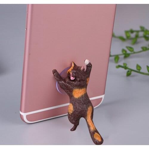 Universal Cute Cat Support Resin Mobile Phone Holder Stand Sucker Tablets Desk Sucker Design Smartphone Holder