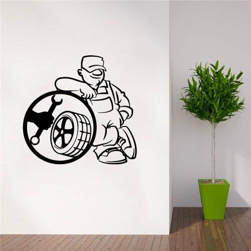Fun Tire service Wall Sticker For Kids Rooms Wall Art MURAL Drop Shipping Wall Decoration For Living Room stickers muraux