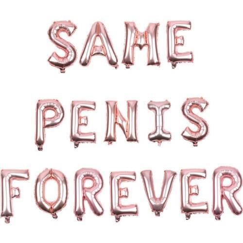 ZLJQ 13pcs Same Penis Forever Foil Balloon Team Bride Banner Kit Hen Night Bride to be Decorations Bachelorette Party Supplies 8